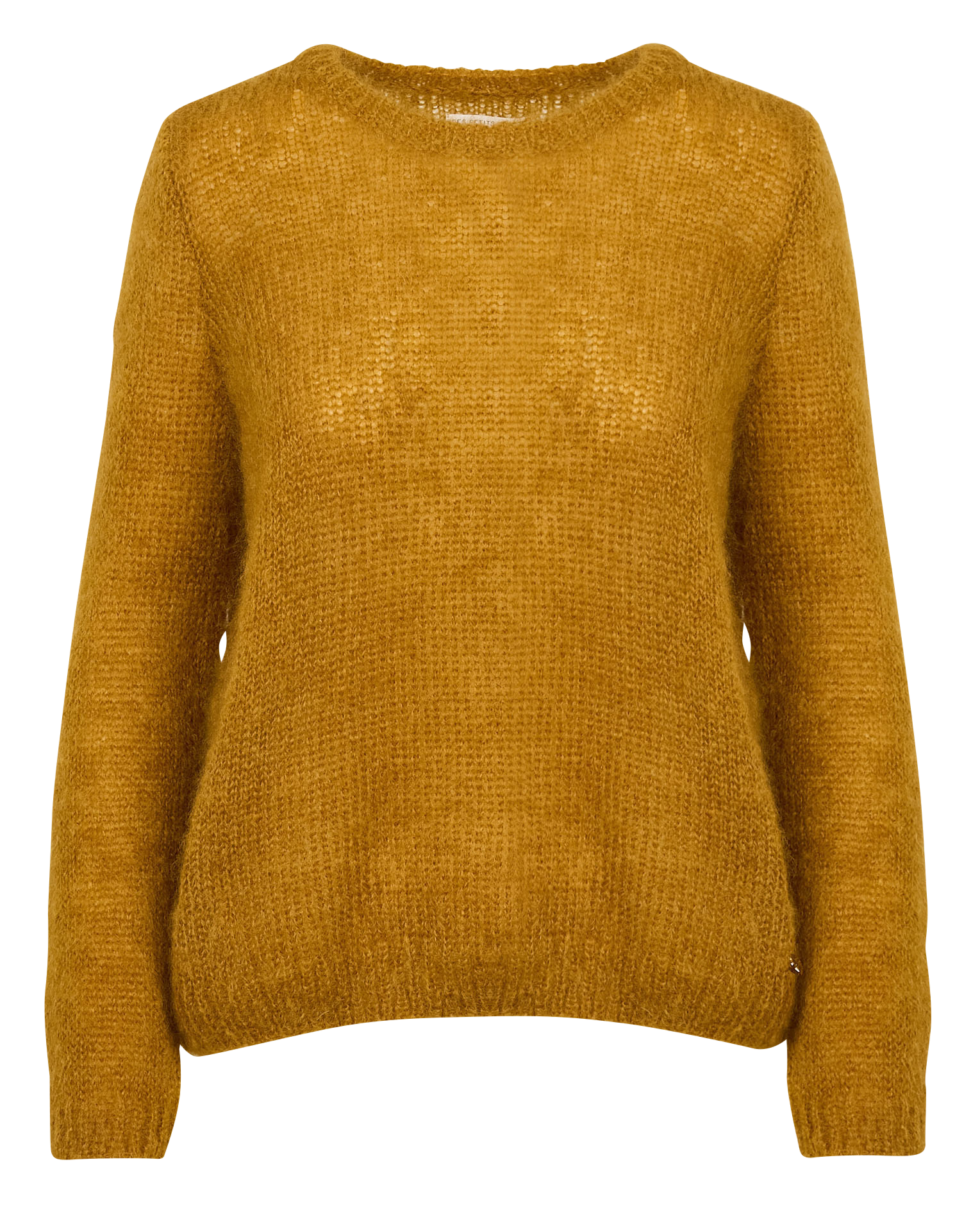 CHOUKY - Pull col rond en laine mélangée | Orange
