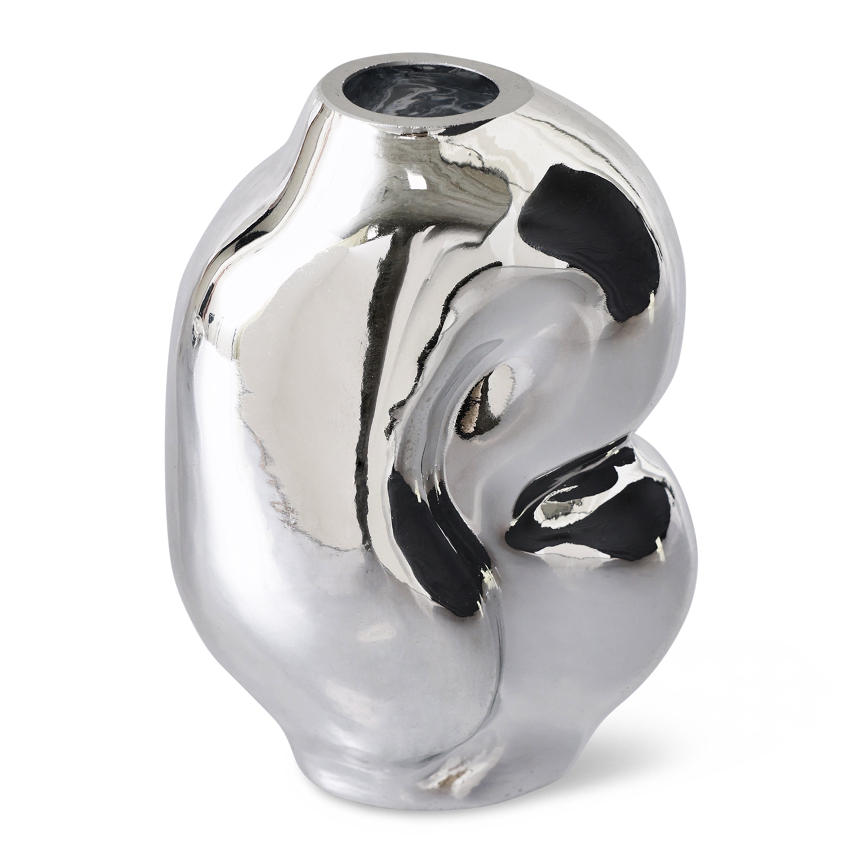 HKliving Gleam Glass Vaas Small - Chrome