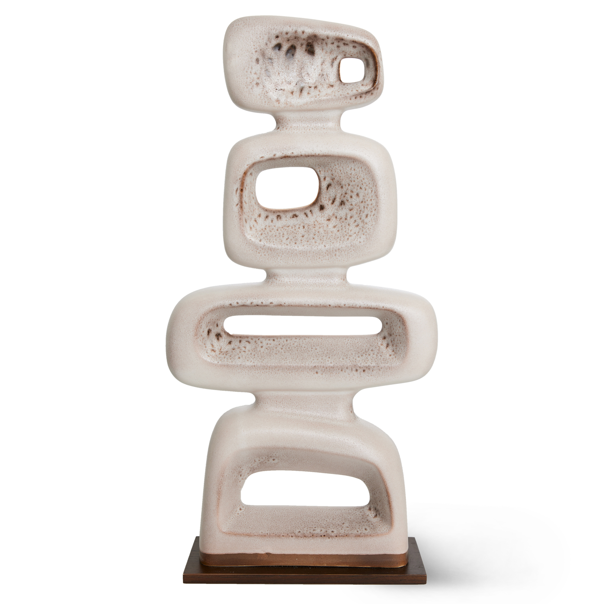 Keramiek sculpture reactive brown