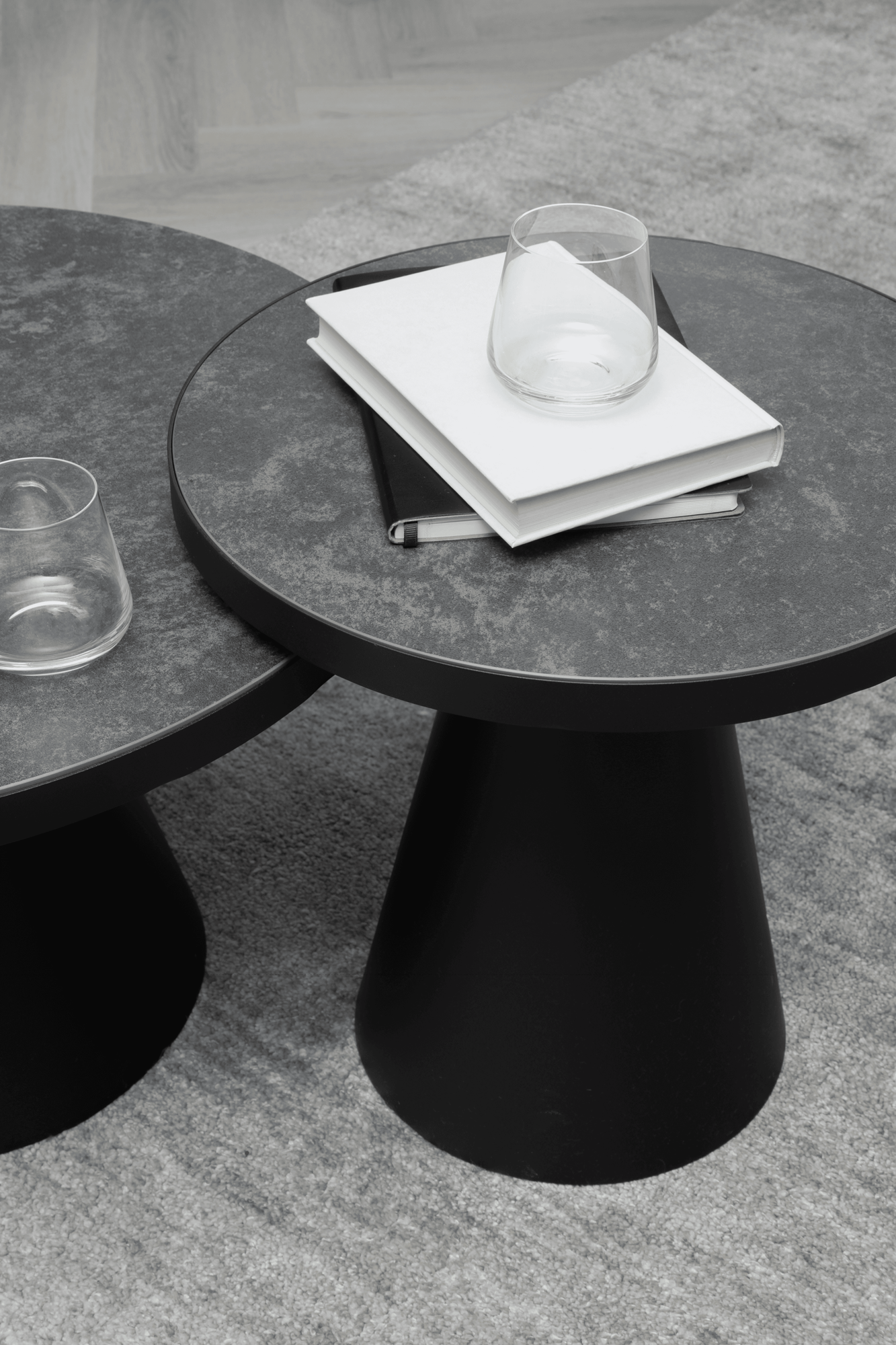 Leeds Salontafel - Ø45 cm - Zwart Keramiek