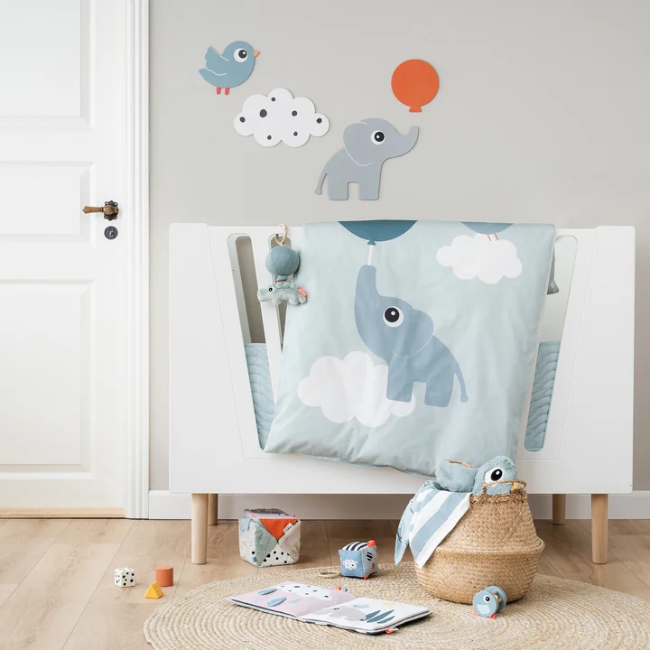 Done by Deer - Kinderbettwäsche Baby, 70 x 100 cm, Dreamy Dots, weiss