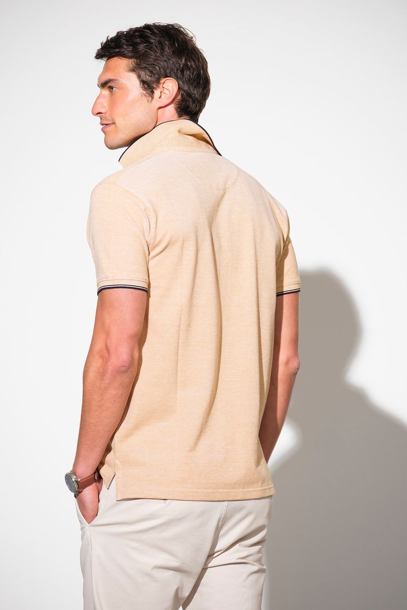 POLO PIQUET COM EFEITO OXFORD