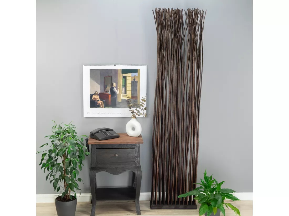PARAVENT Slim 170x40 cm, branches en osier braun
