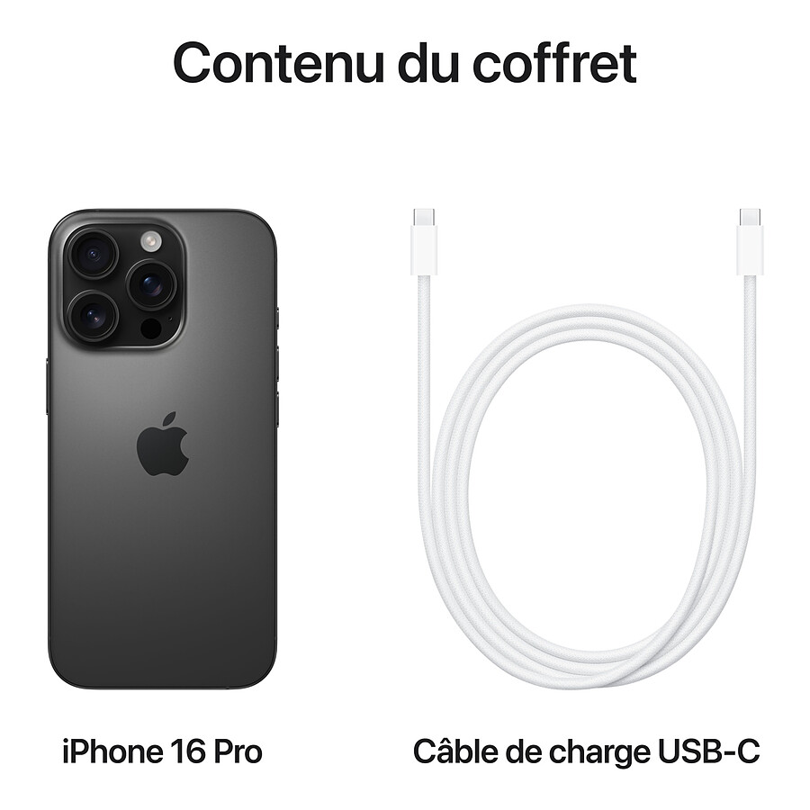 Apple iPhone 16 Pro (Titane noir) - 512 Go