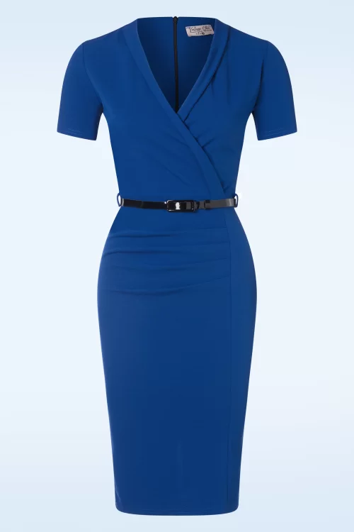 Vintage Chic for Topvintage Gigi pencil jurk in koningsblauw