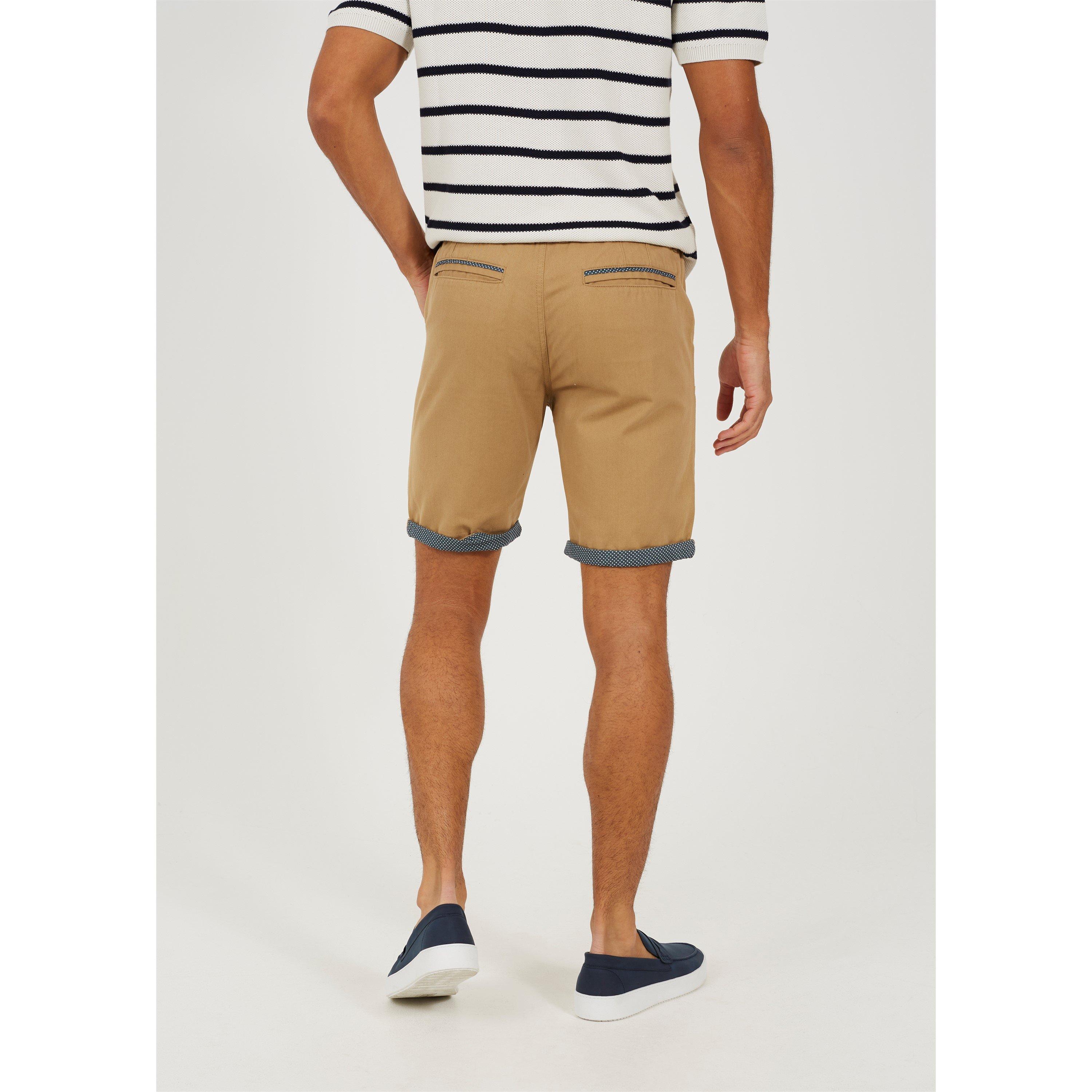 Brave Soul Cotton Twill Shorts with Turn Up