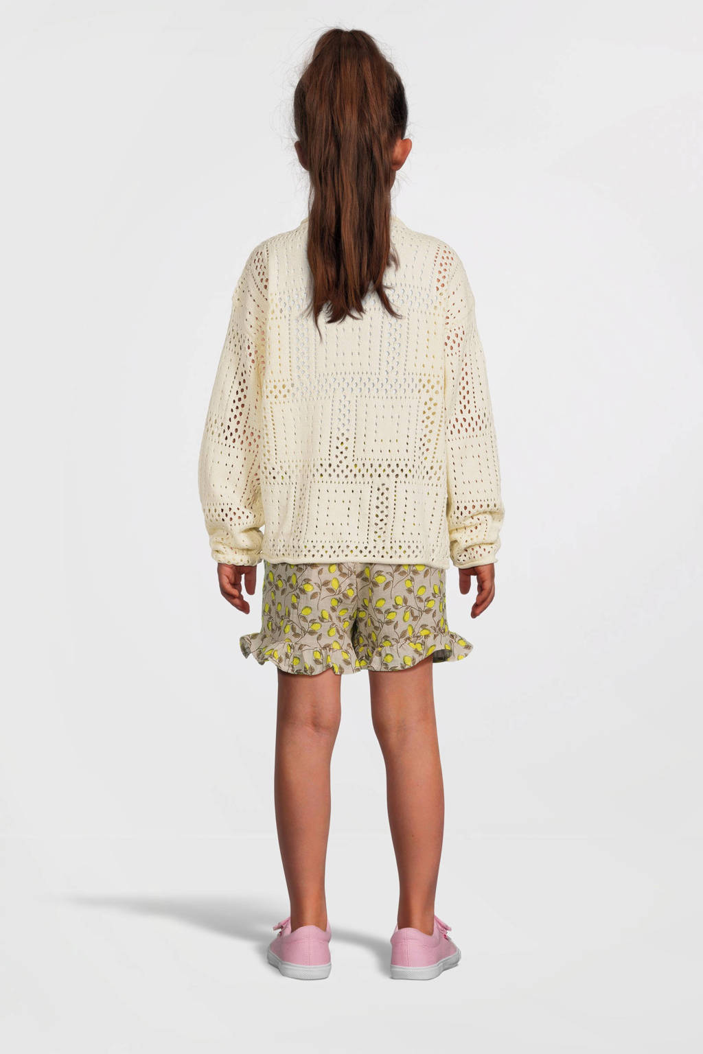 VERO MODA GIRL casual short VMNATALI met all over print geel/wit/bruin