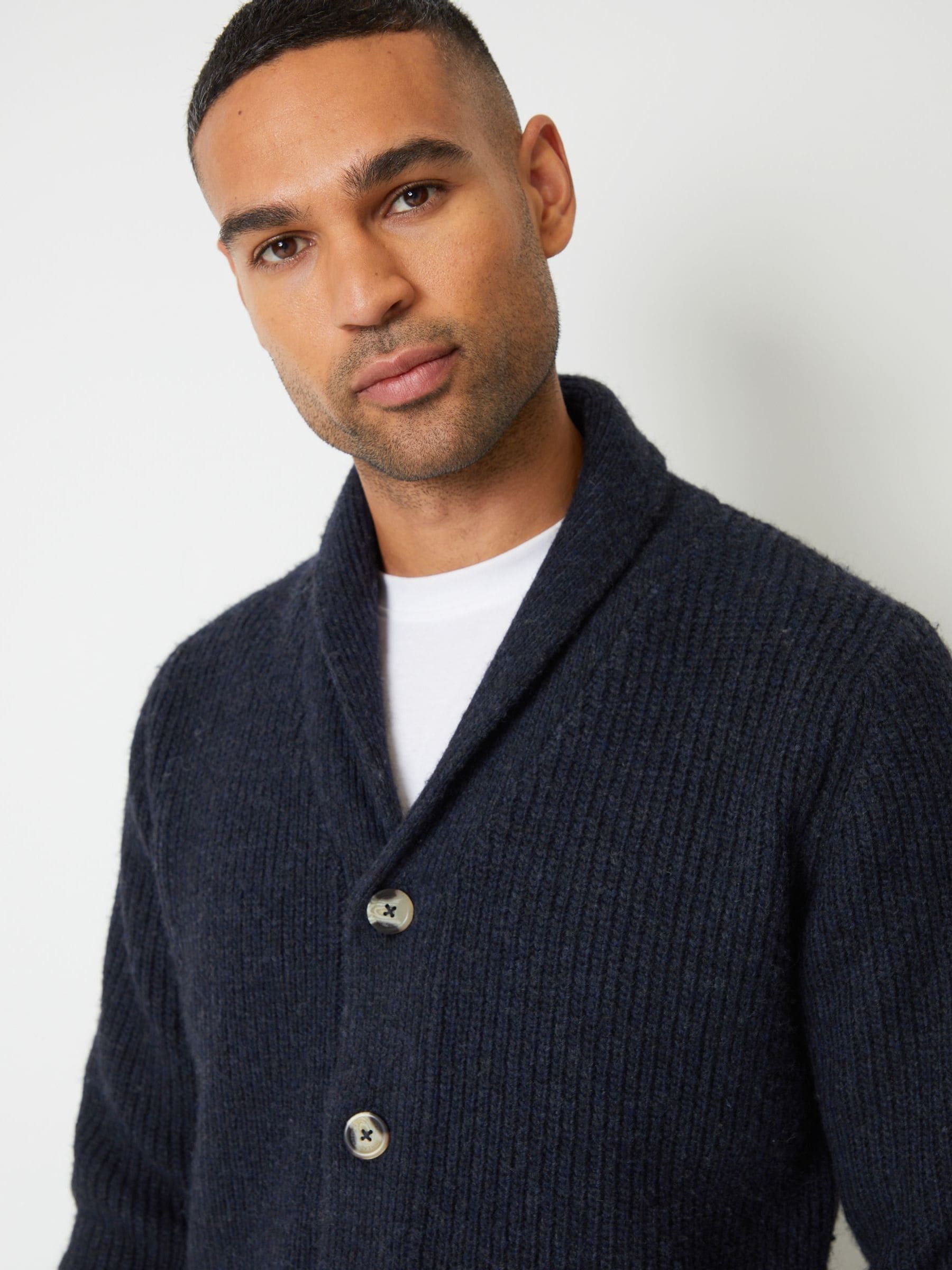 Marineblauw - Threadbare - Vest met sjaalkraag