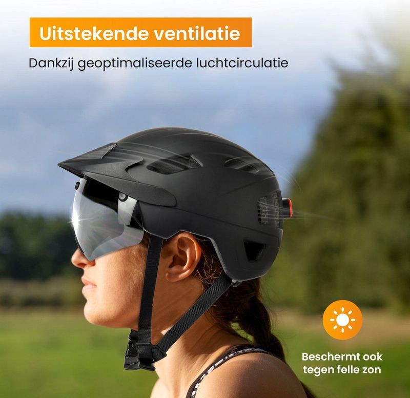 R2B Fietshelm - Geschikt voor Speed Pedelec en Snorfiets - LED-verlichting - Dames/Heren