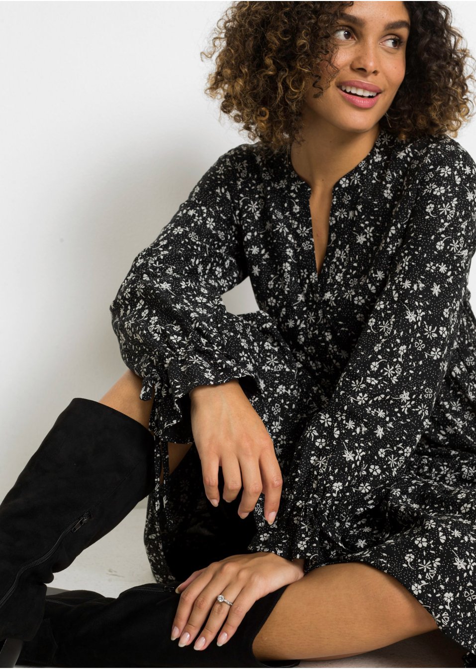 Robe longue imprimée en viscose