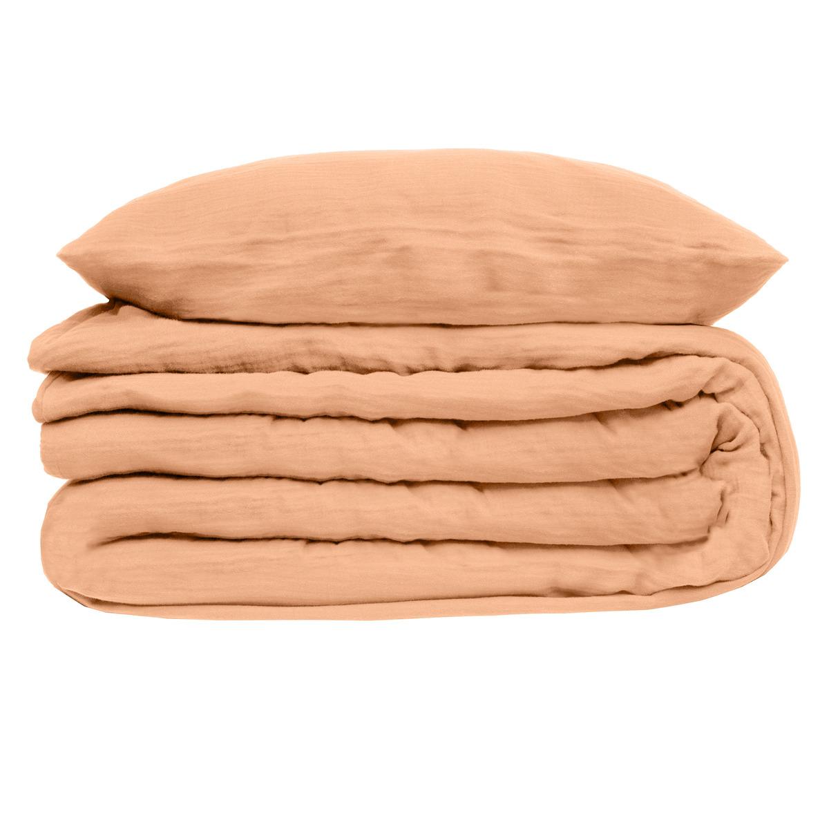 PARURE DOUBLE GAZE COTON ROSE 260X240CM
