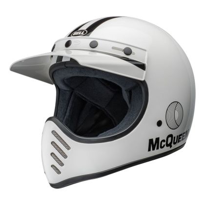 Casque Bell MOTO-3 STEVE MCQUEEN B/W STRIPES - Blanc / Noir