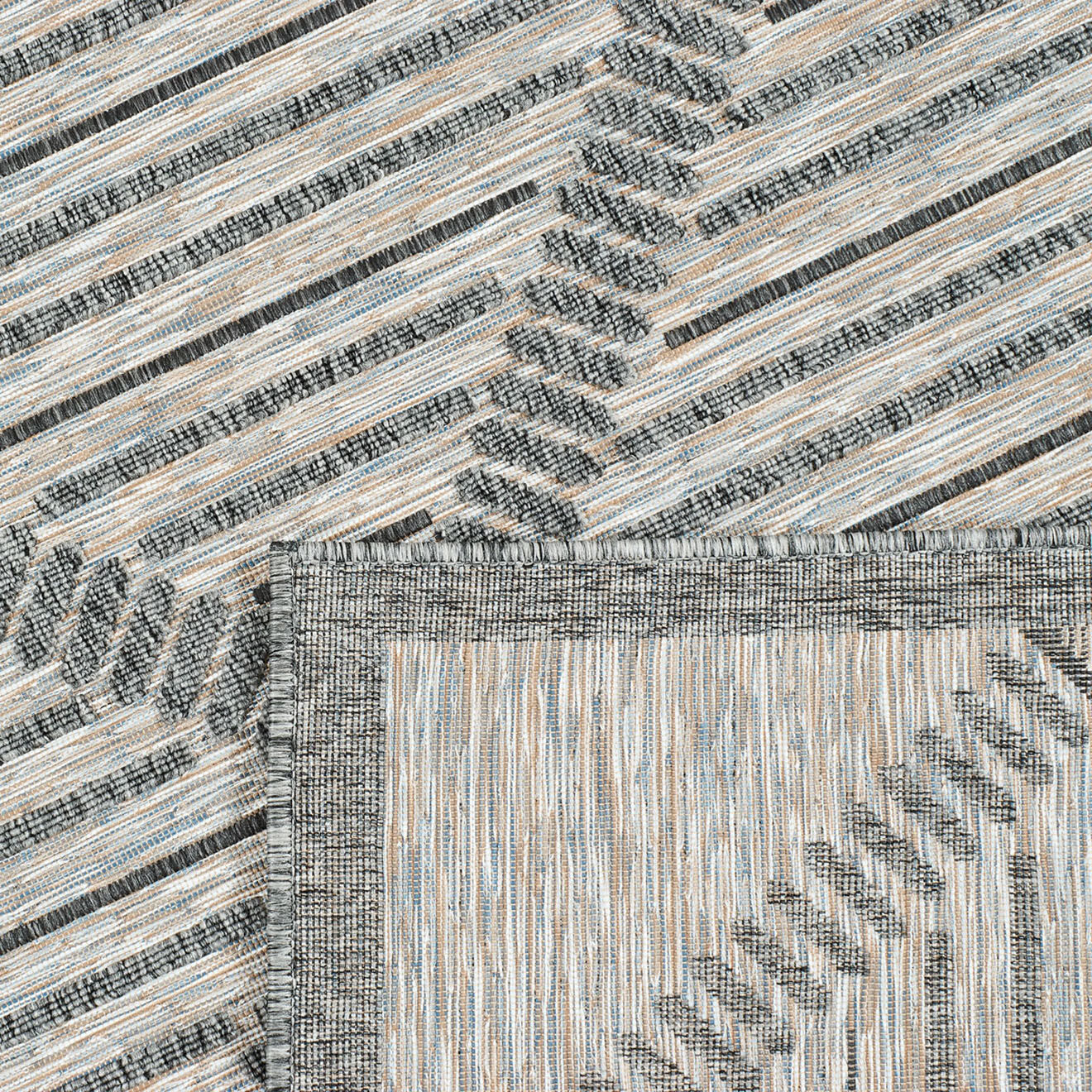 Nazar Rugs Tapis d'extérieur Acapulco 1672 gris  - 200x200 cm