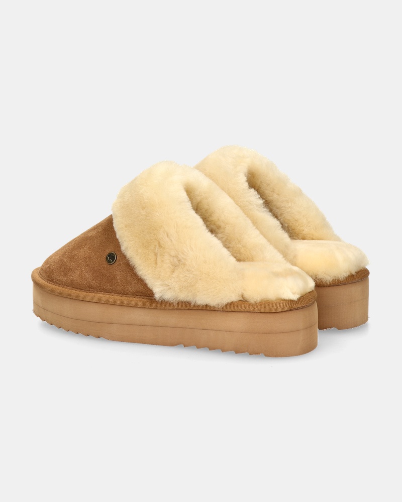Warmbat Australia Flurry Plateau Pantoffels  - cognac