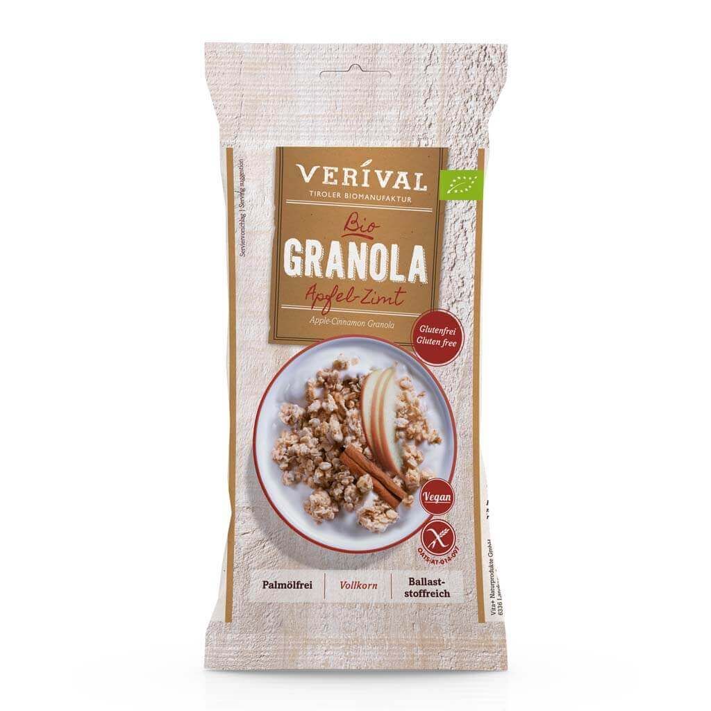 Verival Granola Apfel Zimt Portionsbeutel glutenfrei