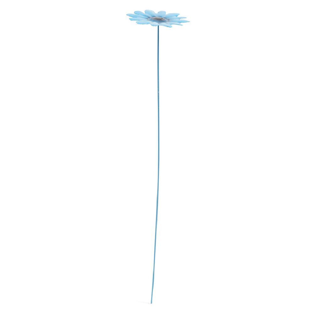 Marguerite bleue décoration de jardin en métal à planter H26cm