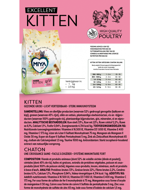 Yamipets Miya Excellent Cat Kitten Gevogelte - Kattenvoer