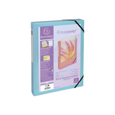 Exacompta Kreacover Pastel - Boîte de classement personnalisable - dos 40 mm - disponible dans différentes couleurs pastels