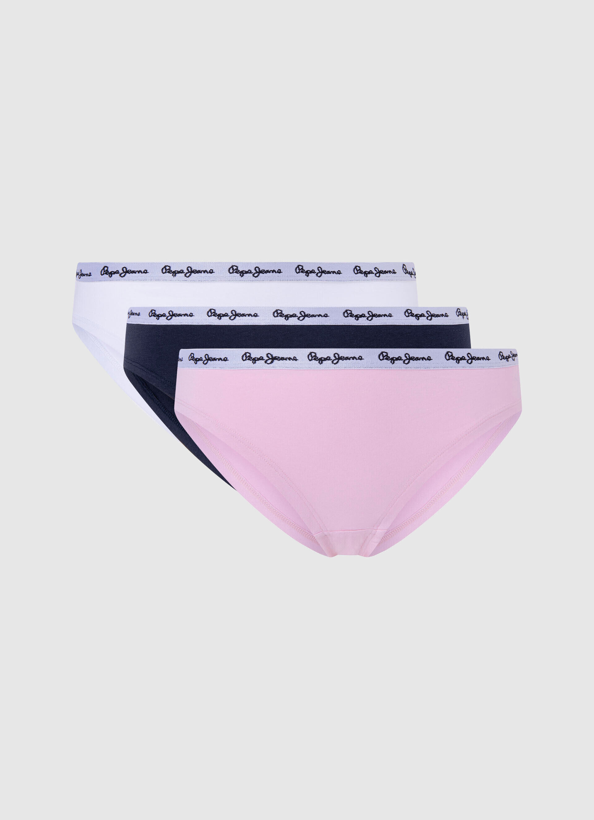 Calcinha biquíni clássica de 3 peças - rosa claro