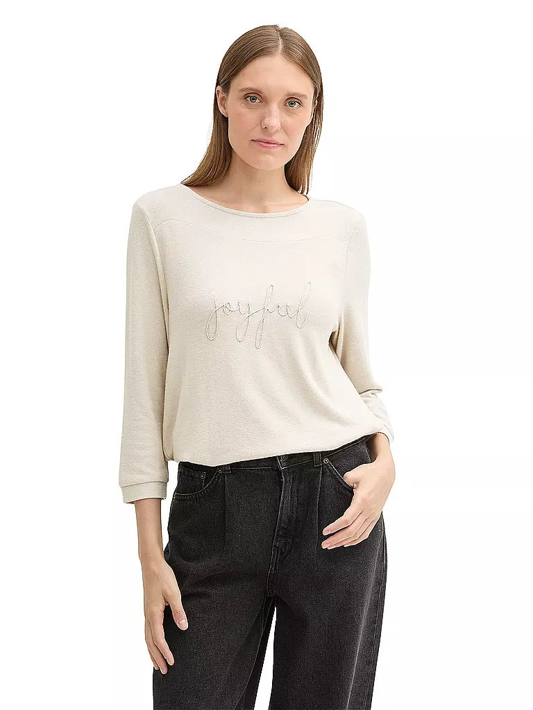TOM TAILOR Langarmshirt beige