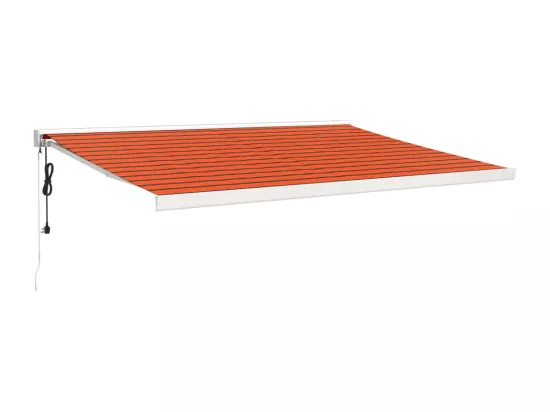 Auvent rétractable orange et marron 4x3 m tissu et aluminium