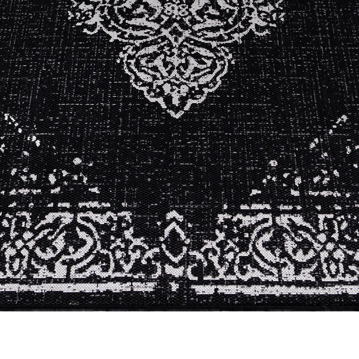 Vintage buitenkleed - Sunara Medaillon Zwart