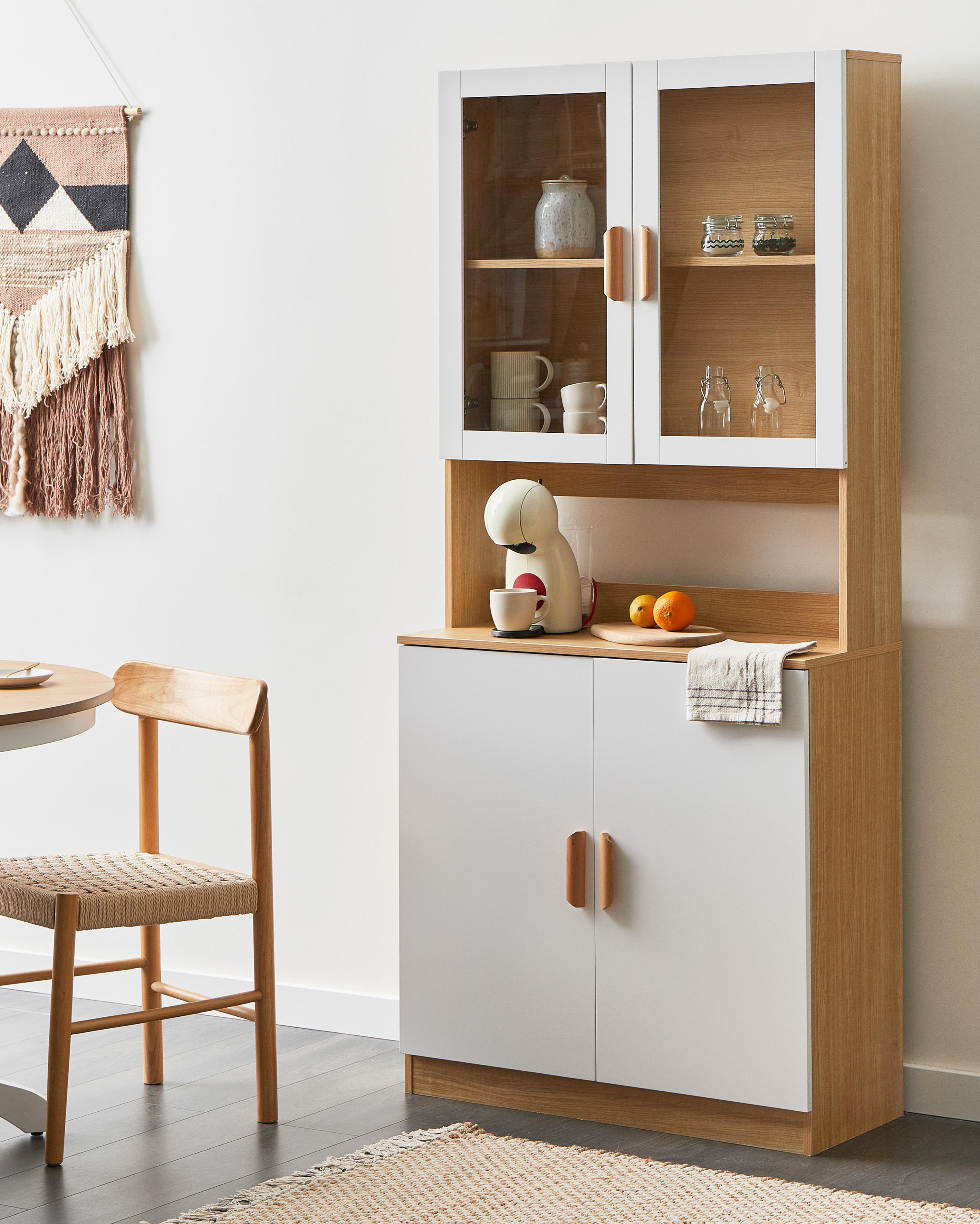 Glazen vitrinekast CYGNET 80 cm Wit