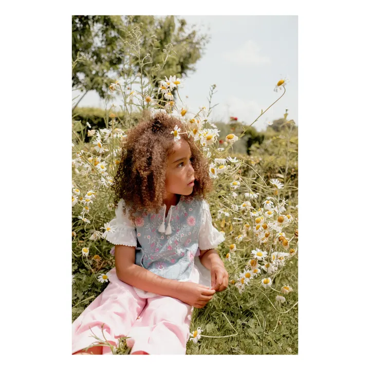 Louise Misha Top Maina Brodé | Bleu