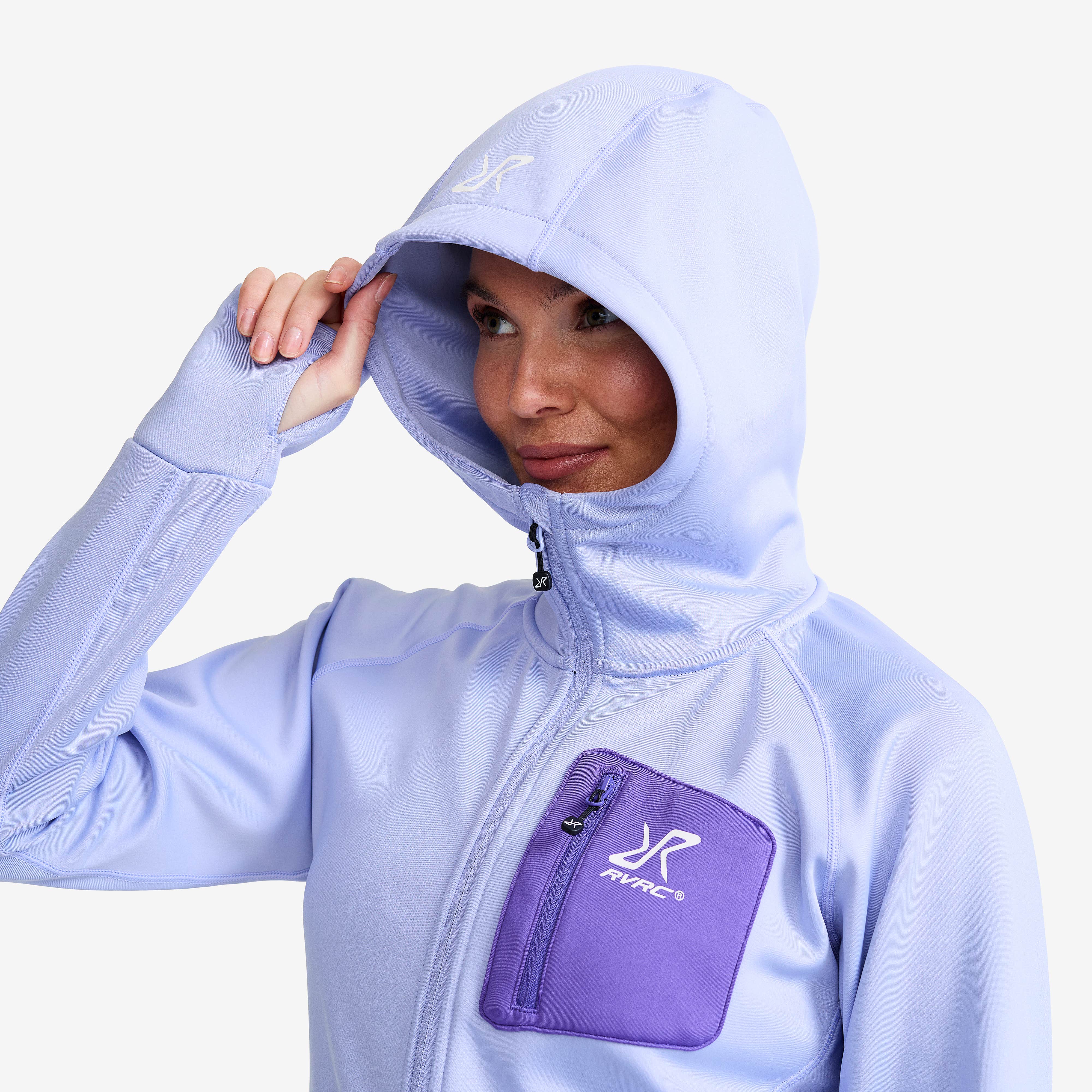 Evolution Stretch Fleece Hoodie Dame Bright Lavender