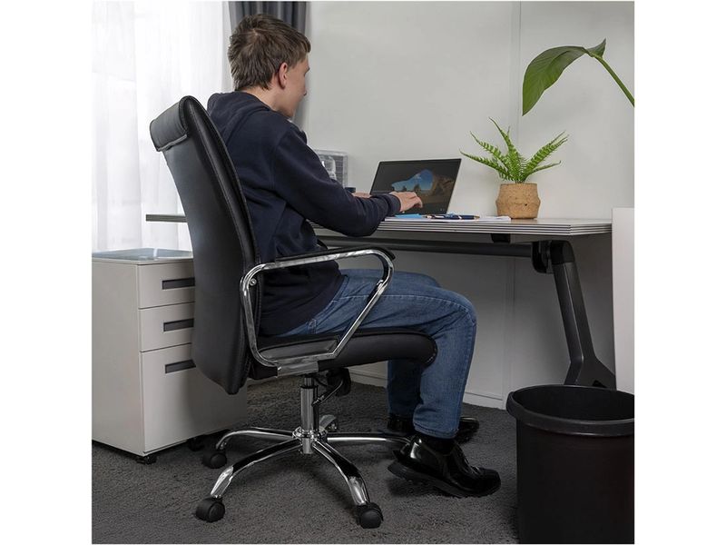 Contini Bürostuhl Comfort Schwarz Drehbarer Stuhl mit Armlehnen