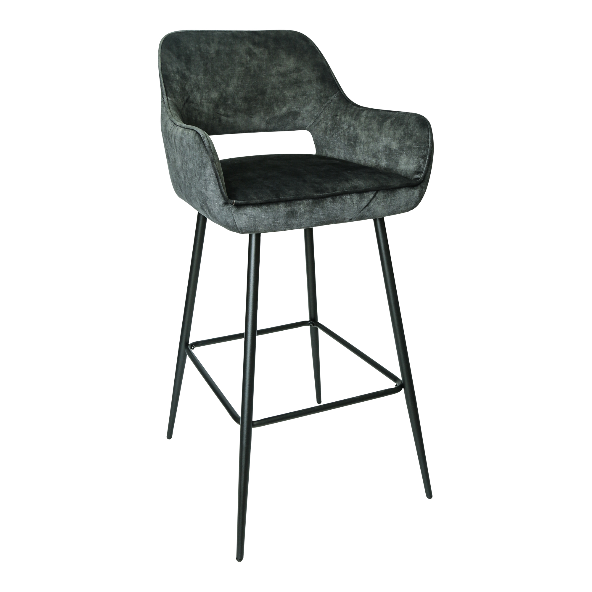 Barstoel Pim Velvet Antraciet L