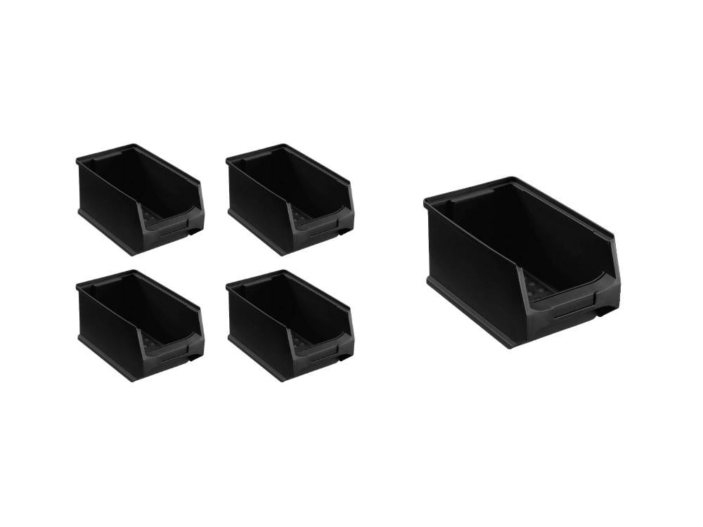 PROREGAL Value Pack 5 x Geleidende opbergdozen 3,0 HxBxD 12,5 x 14,5 x 23,5 cm 2,8 liter ESD-opslagcontainers Opbergdozen