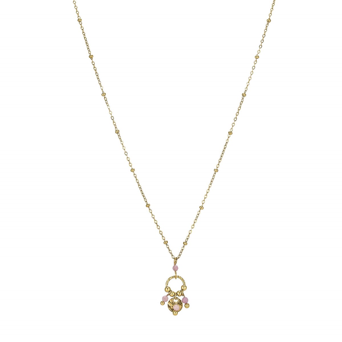 Collier Olia acier doré or et pierres