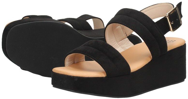 Sub55 Sandalen Hak zwart