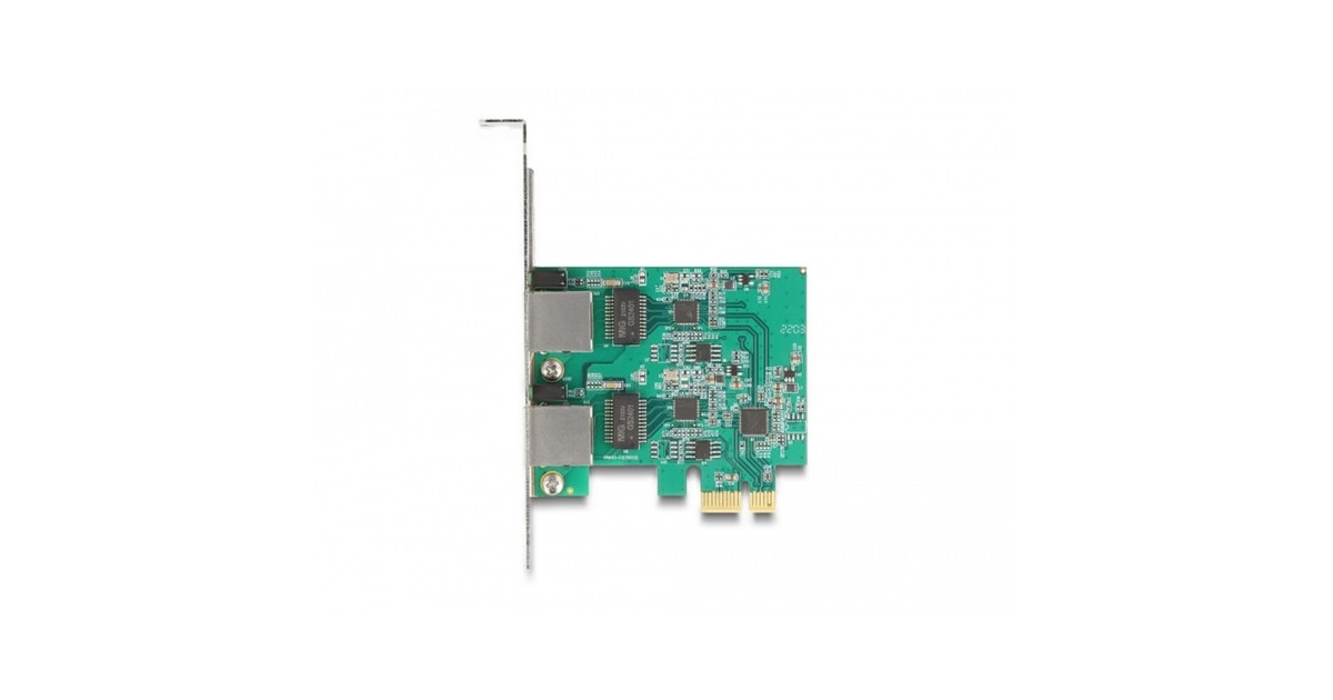 DeLOCKPCI Express x1 Card to 2 x RJ45 2.5 Gigabit LAN RTL8125 netwerkadapter