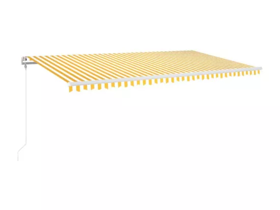 Auvent automatique capteur de vent/LED 600x300cm Jaune et blanc