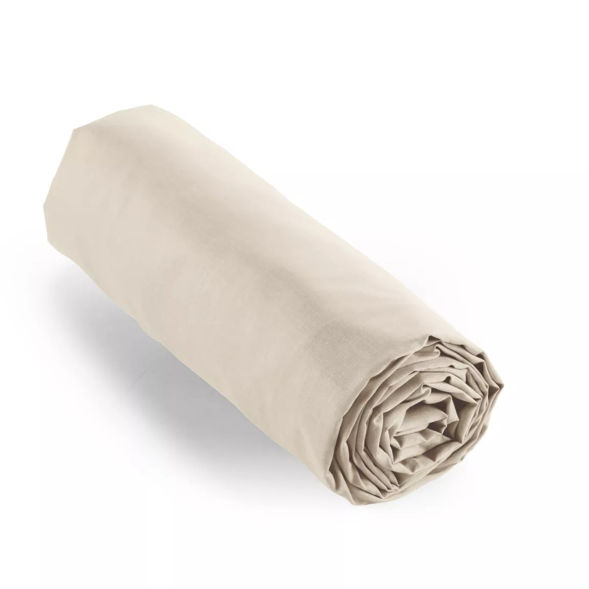 Drap housse percale de coton (90 x 200 cm) Cali Beige