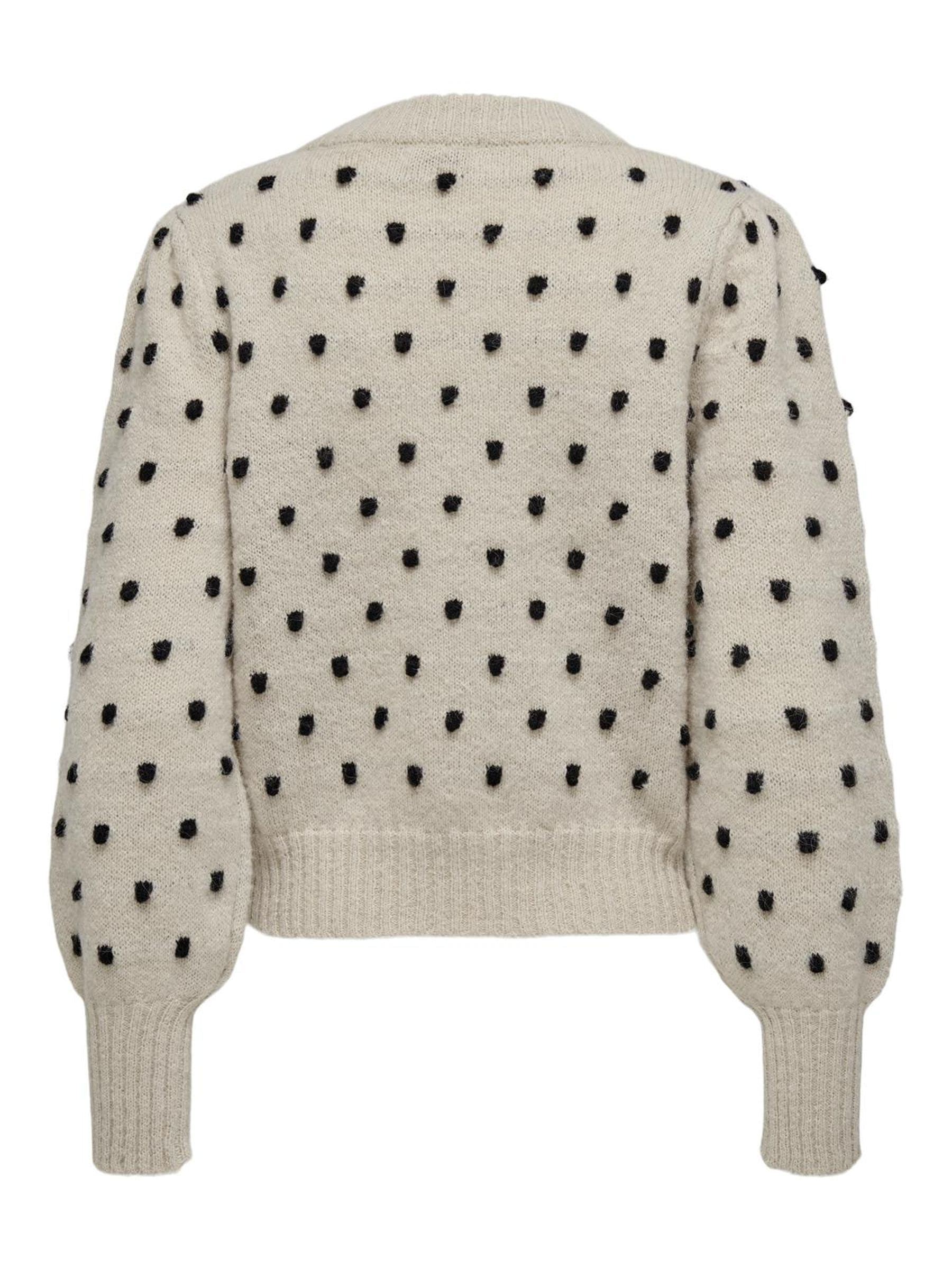 JDY Rundhalspullover »JDYSIGRID LIFE L/S ON PUFF PULL KNT NOOS«, in gepunkteter Optik