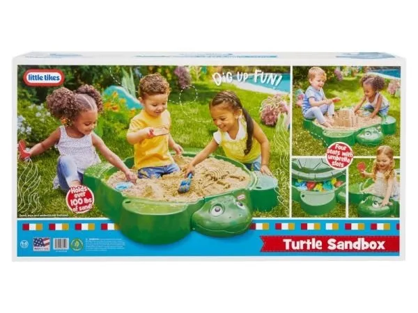 Little Tikes sandkasse Turtle sammenklappelig med låg (664526)