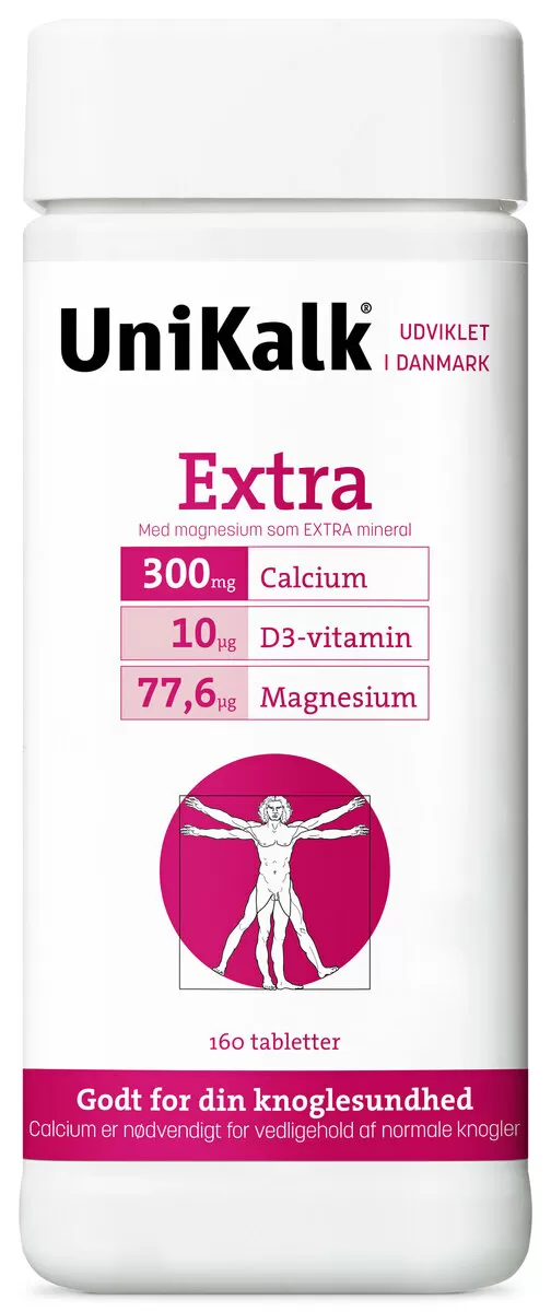 UniKalk Extra med D-vitamin og magnesium - 160 tabl.