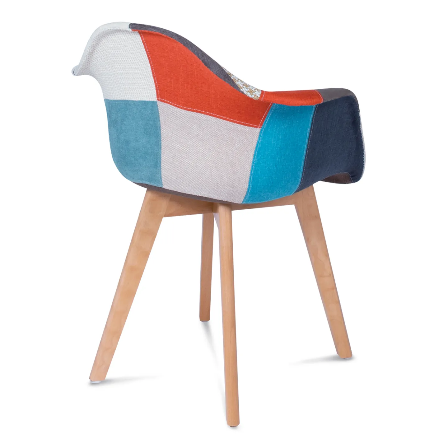 Lot de 2 chaises de salle à manger scandinaves, fauteuils de table SARA motifs patchworks multi-couleurs