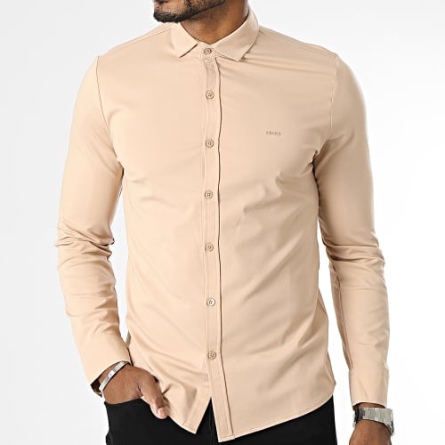 Chemise Manches Longues Beige
