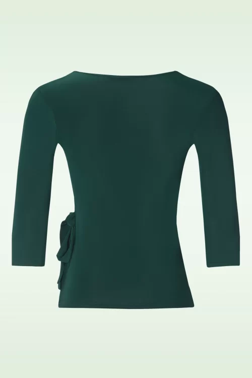 Vintage Chic for Topvintage Annabelle slinky top in bosgroen