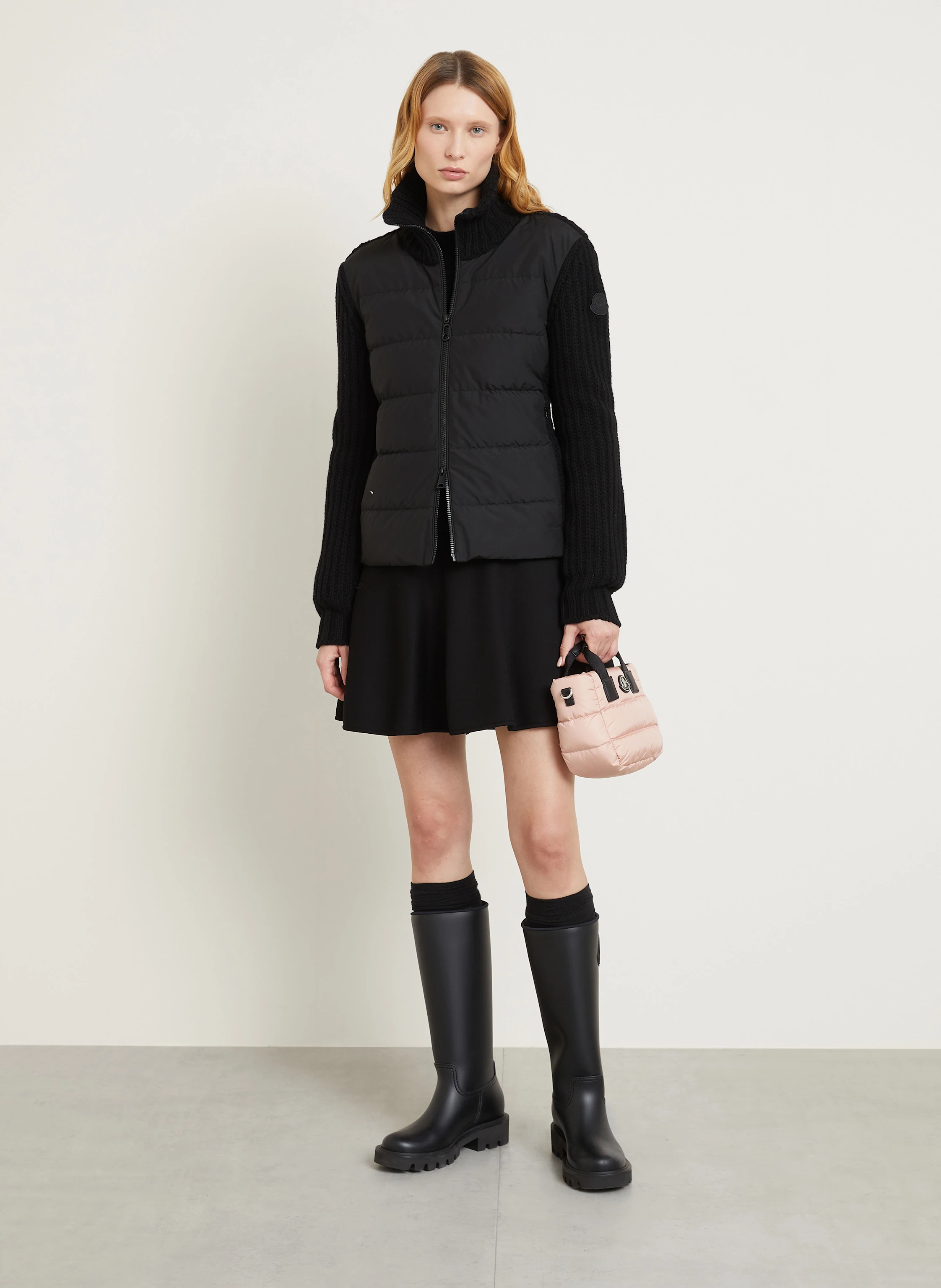 MONCLER Strickjacke im Materialmix