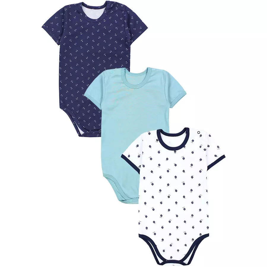 TupTam Kinder Unisex Kurzarm Body 3er Set weiß Modell 1