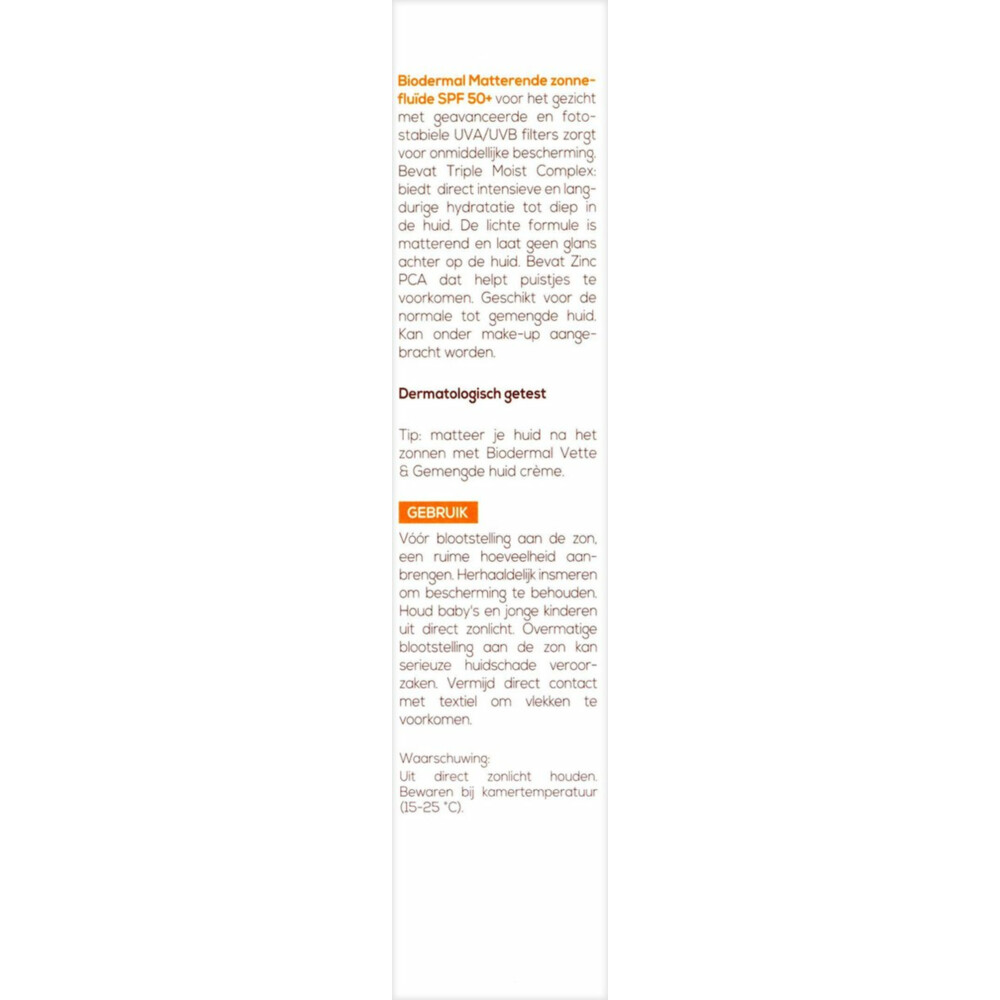 2x Biodermal Zonnefluïde Gezicht Matterend SPF 5040 ml