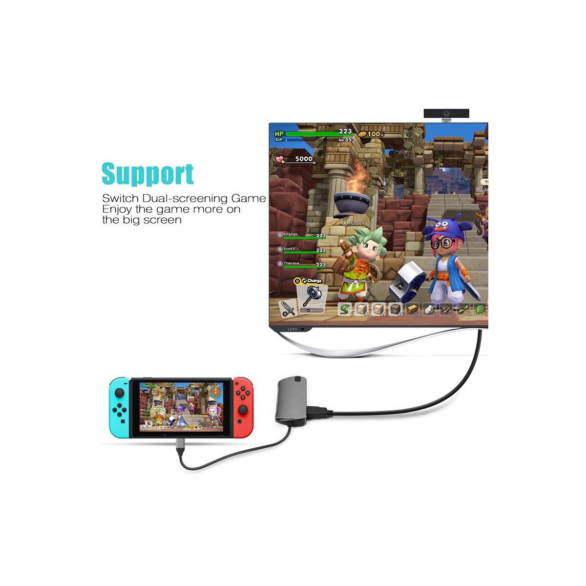 8-i-1 USB-C Hub med USB 3.0, HDMI, RJ45, SD/TF-kortspor, 100W PD-lading