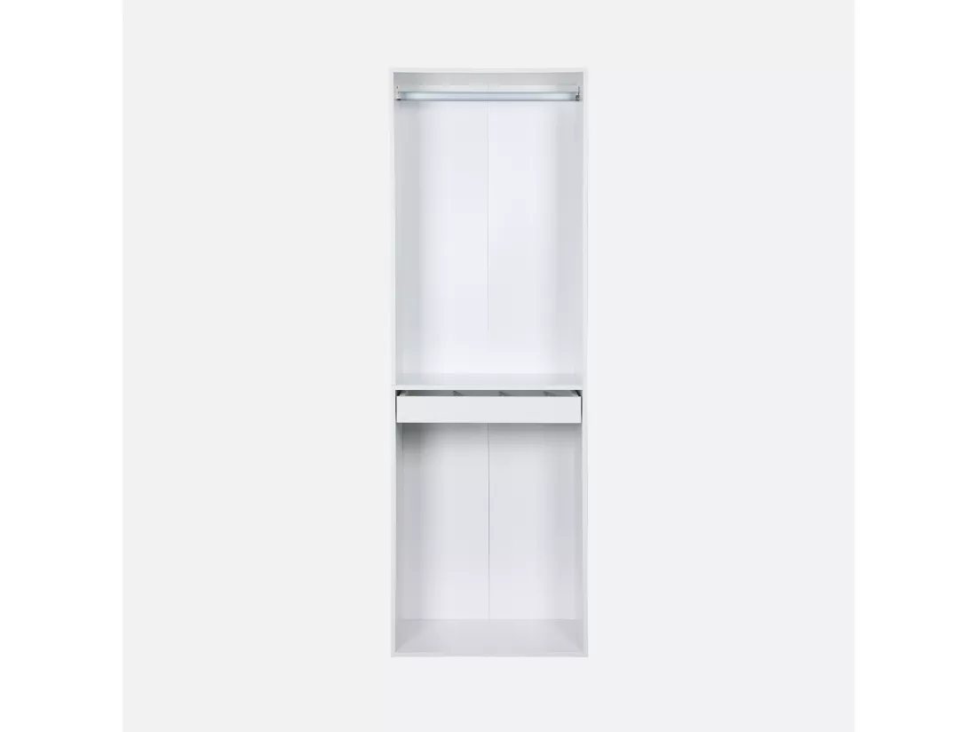 Module dressing avec penderie et porte-pantalons. blanc. panneaux stratifiés