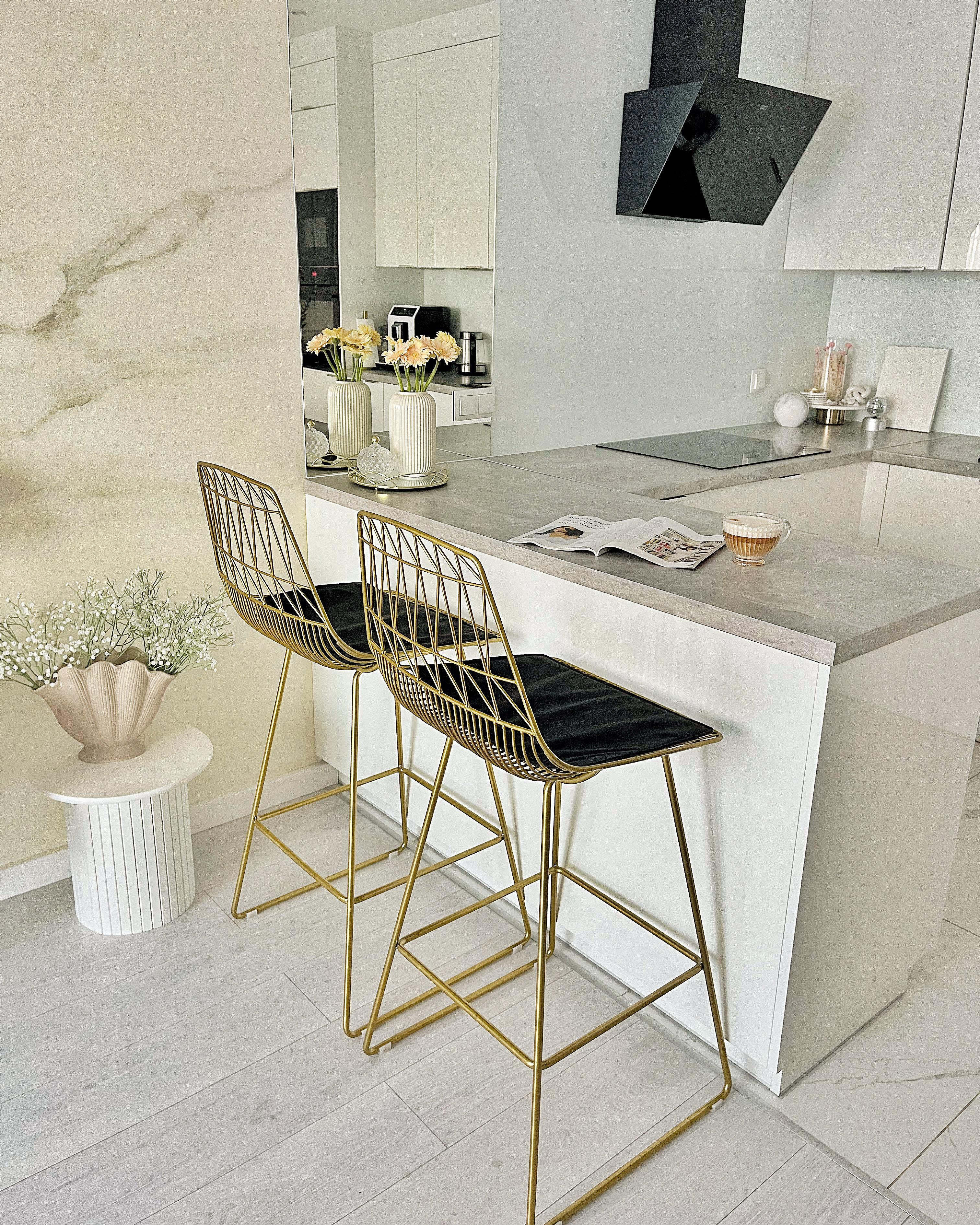 Set van 2 barstoelen PRESTON Metaal Goud