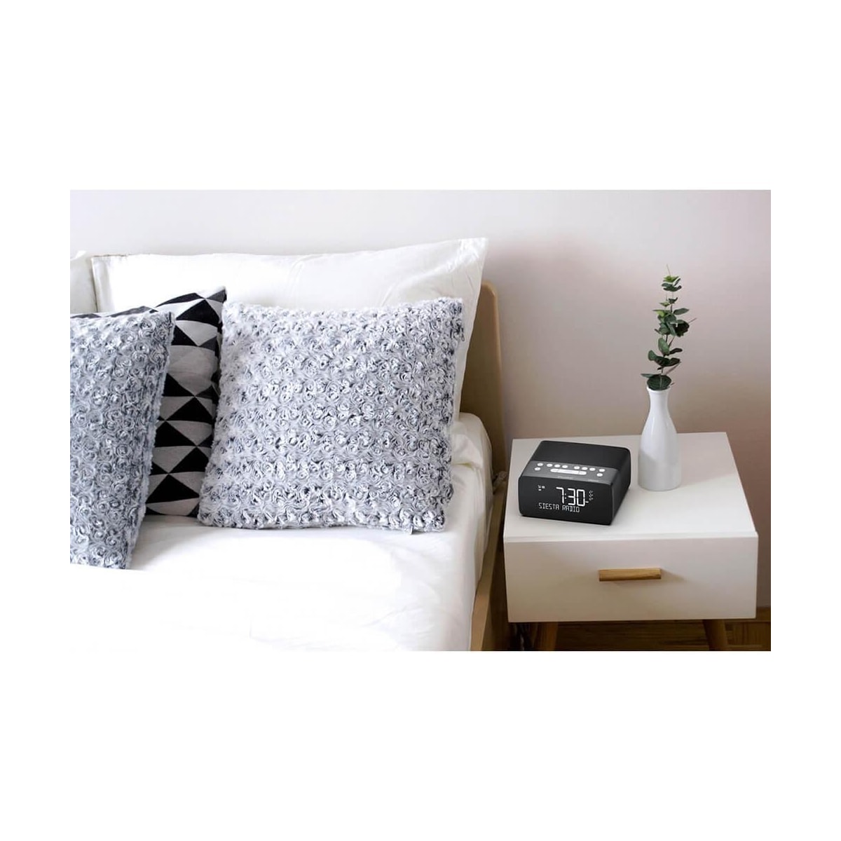 PURE FM/DAB/DAB+/BT/Qi Siesta Charge Klokkeradio Grafit